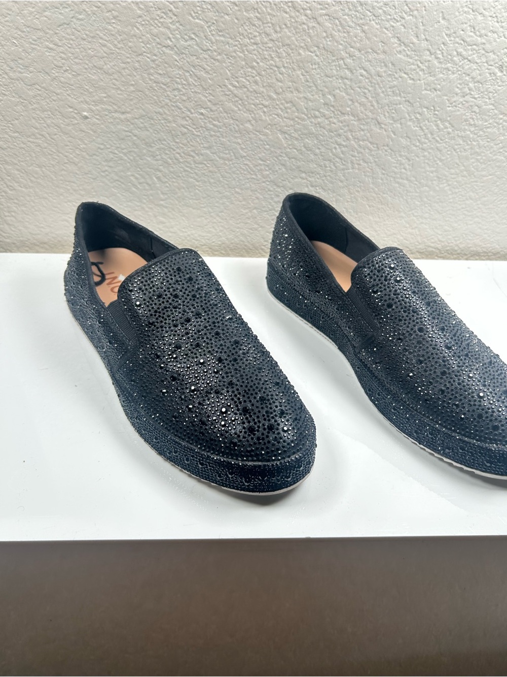 INC Black Crystal-Embellished Slip-On Loafers - Picture 3 of 5